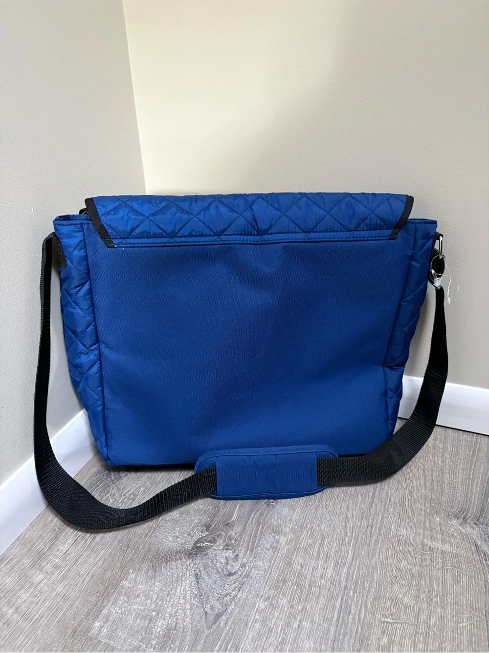 Justice Blue Quilted Patch New Messenger Bag with C Initial